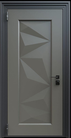 Входная термодверь с металлофиленкой и порошковым окрашиванием RAL 7022 (тип №3)